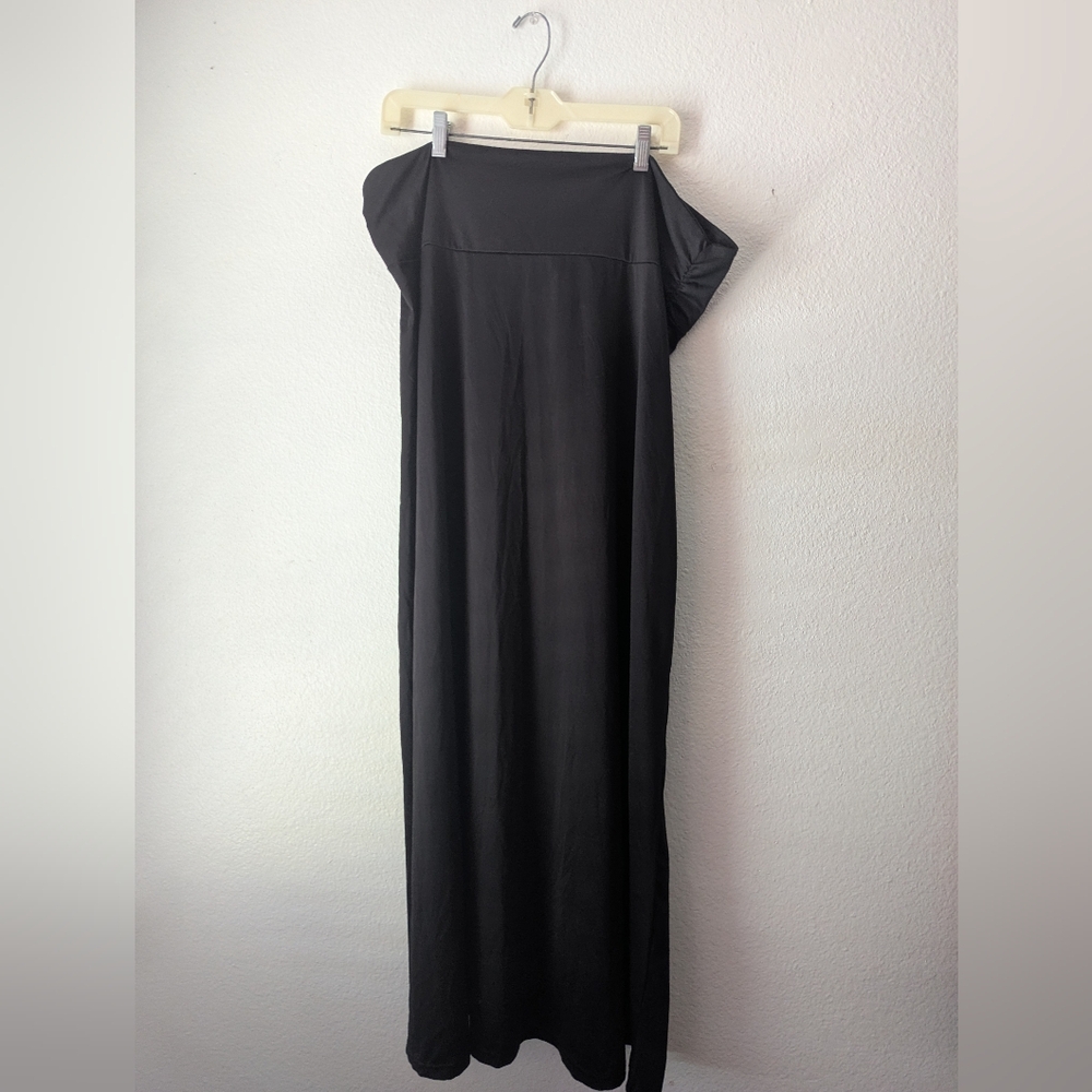 Denimlicious Elegant Black Maxi Skirt